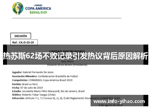 热苏斯62场不败记录引发热议背后原因解析